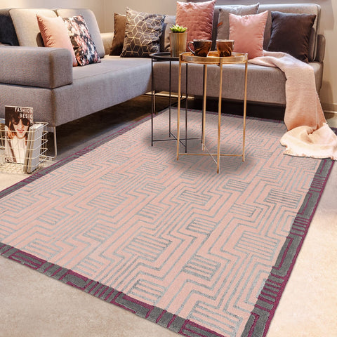 Tapis Design Rose en laine tufté main KINMO