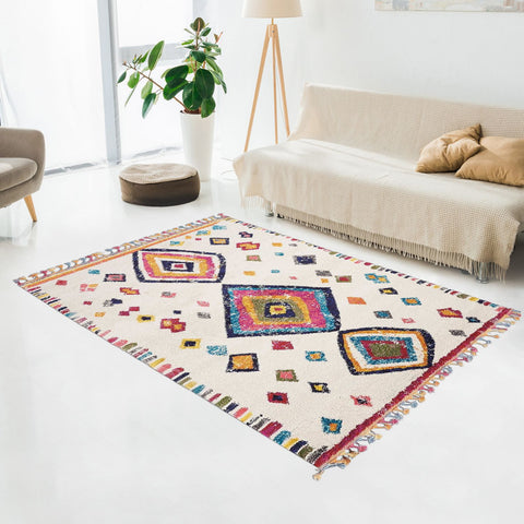 Tapis Multicolore inspiration Berbère mèches longues OURIKA
