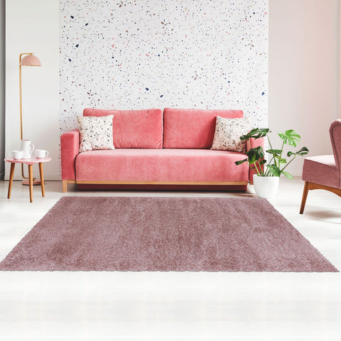 Tapis Rose Uni Shaggy pour Salon Chambre SHAGGYFLU
