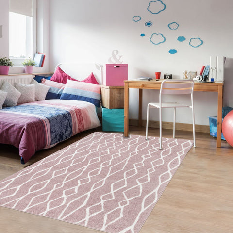 Tapis Rose motif Ethnique doux SPATA