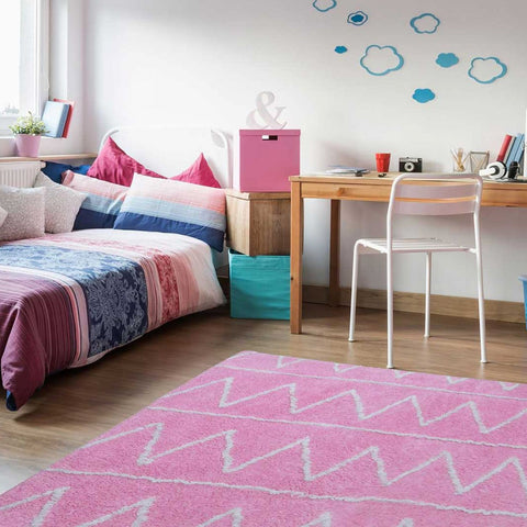 Tapis de Chambre Berbère Rose en Coton BERBER SPIRIT