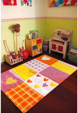 Tapis de Chambre Rose pour Enfant BAMBINO COEUR