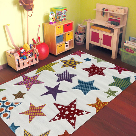 Tapis de Chambre étoiles multicolores pour enfant IGAL