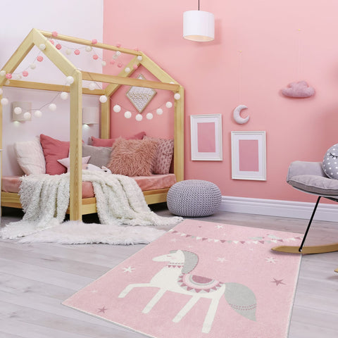 Tapis de chambre rose pour enfant DADACO