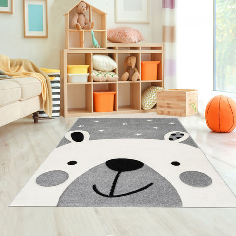 Tapis gris pour chambre enfant petit OURS