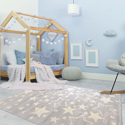 Tapis motif étoiles pour chambre enfant CONSTELLA