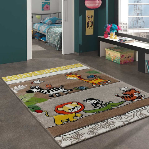 Tapis pour enfant multicolore motif animaux CELANA