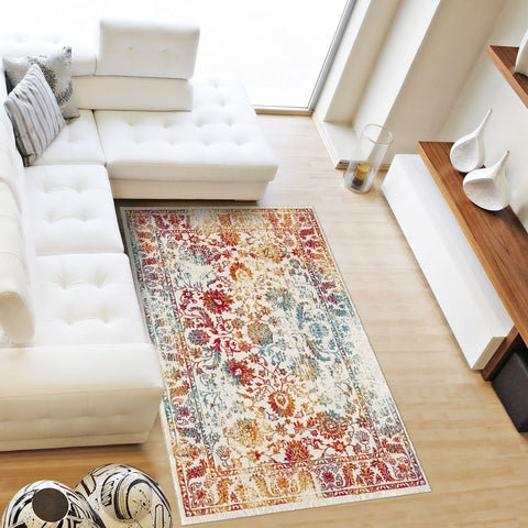 Tapis Oriental Multicolore pour Salon certifié OEKO TEX