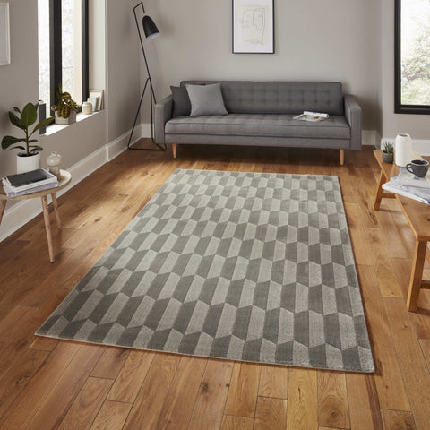 Tapis Gris Moderne Aurora 54207