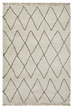 Tapis Shaggy style Berbère Blanc crème BOHO 8280