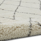 Tapis Shaggy style Berbère Blanc crème BOHO 8280