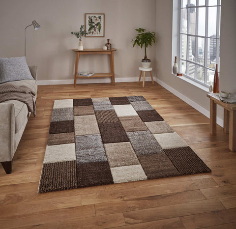 Tapis Patchwork Marron BROOKLYN 21830