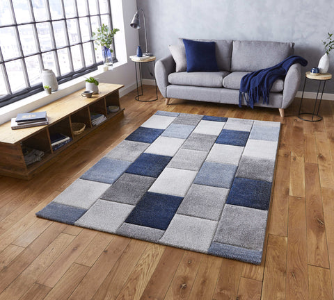 Tapis Bleu style Patchwork BROOKLYN 21830