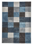 Tapis Bleu effet Patchwork BROOKLYN 646