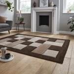 Tapis Marron effet Patchwork BROOKLYN BRK04