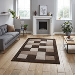 Tapis Marron effet Patchwork BROOKLYN BRK04