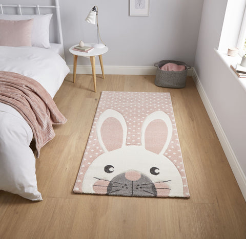 Tapis de Chambre Rose Fille Lapin Brooklyn Kids 20341