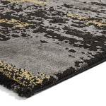 Tapis Salon Noir et Or Design Abstrait Craft 19788