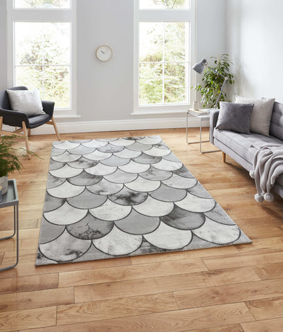 Tapis de Salon Gris motif graphique Craft 23361