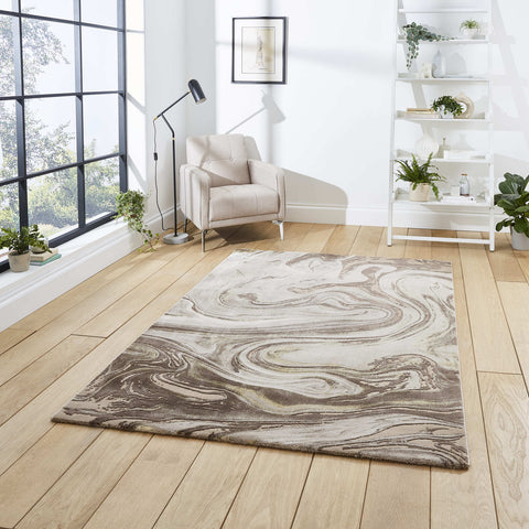 Tapis Beige moderne style abstrait FLORENCE 5003