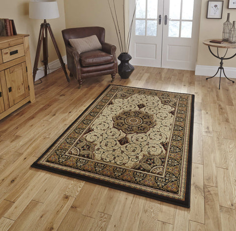 Tapis Noir et Beige style Oriental HERITAGE