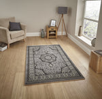 Tapis Oriental Gris lavable en machine HERITAGE