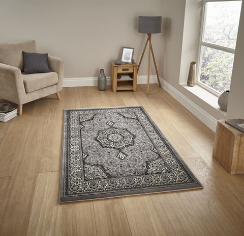 Tapis Oriental Gris lavable en machine HERITAGE