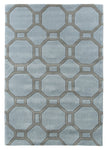 Tapis Graphique bleu et gris acrylique HONG KONG 4338