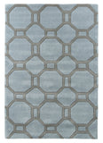 Tapis Graphique bleu et gris acrylique HONG KONG 4338