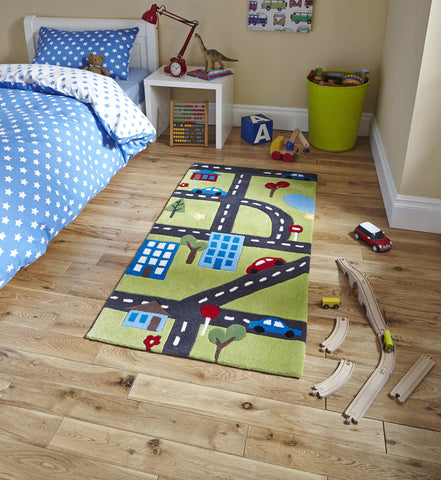 Tapis Chambre vert enfant voiture HONG KONG