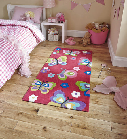 Tapis de Chambre enfant rose papillons HONG KONG