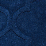 Tapis Uni Bleu foncé motif baroque tufté main HONG KONG