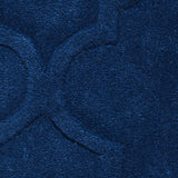Tapis Uni Bleu foncé motif baroque tufté main HONG KONG