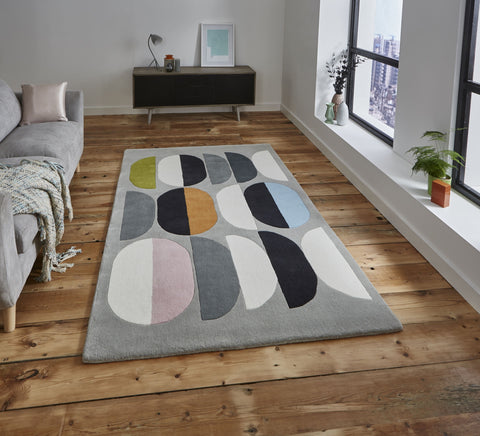 Tapis Multicolore style Contemporain de salon INALUXE IX06