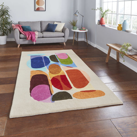 Tapis de Salon Multicolore style Moderne en laine INALUXE IX13