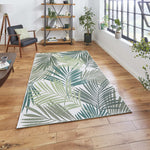 Tapis Extérieur vert motif floral MIAMI 19433