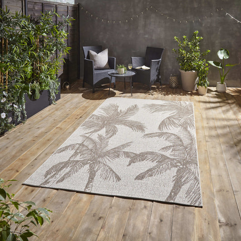 Tapis floral Beige extérieur MIAMI A444