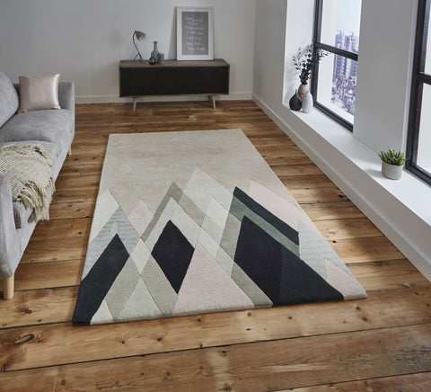 Tapis Shaggy design de salon en laine MICHELLE COLLINS