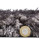 Tapis Gris foncé Uni shaggy poil long en acrylique MONTANA