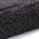 Tapis Gris foncé Uni shaggy poil long en acrylique MONTANA