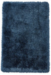 Tapis Shaggy en acrylique Bleu uni à poil long MONTANA