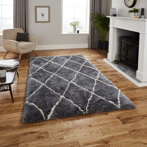 Tapis Berbère Gris shaggy en polyester MOROCCO 2491