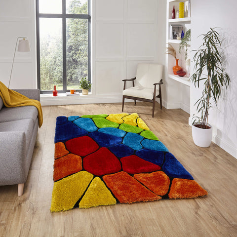 Tapis Multicolore graphique type shaggy NOBLE HOUSE 5858