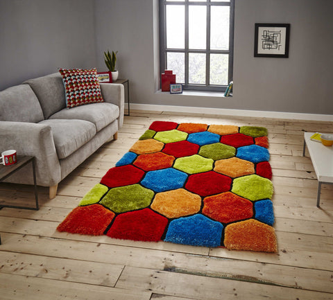 Tapis Multicolore shaggy graphique NOBLE HOUSE NH30782