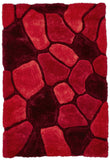 Tapis Shaggy rouge graphique acrylique NOBLE HOUSE NH5858