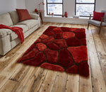 Tapis rouge rouille shaggy graphique NOBLE HOUSE NH5858