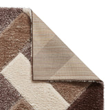 Tapis de Salon Marron et Beige type Shaggy OLYMPIA