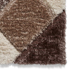 Tapis de Salon Marron et Beige type Shaggy OLYMPIA