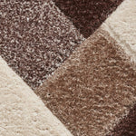 Tapis de Salon Marron et Beige type Shaggy OLYMPIA