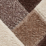 Tapis de Salon Marron et Beige type Shaggy OLYMPIA